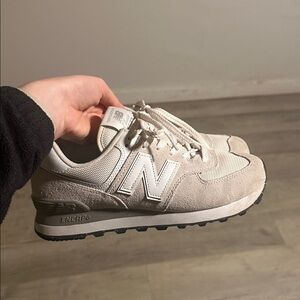 New Balance Cream and Gray Sneakers